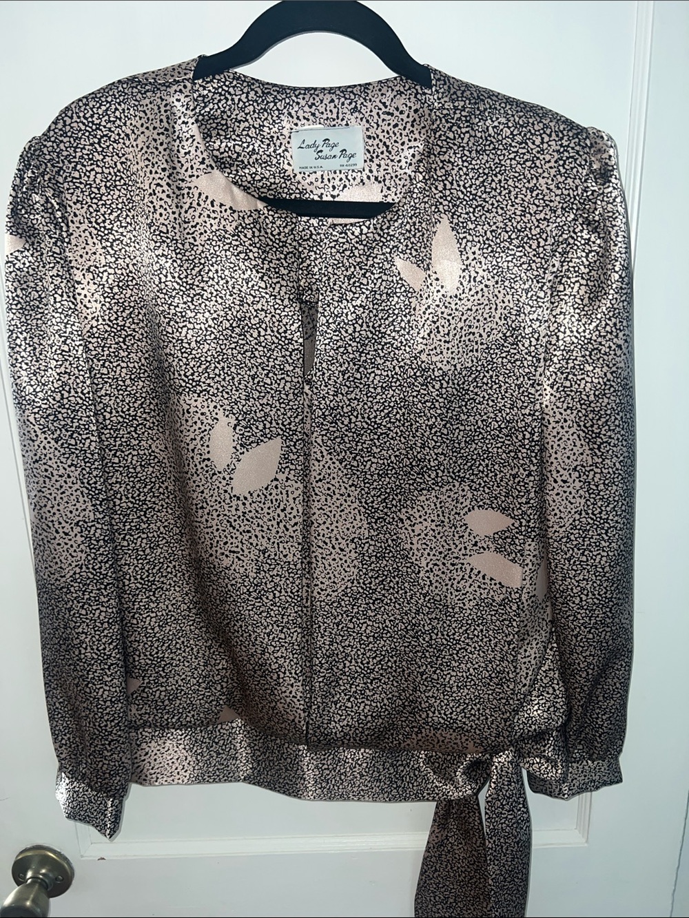 RARE VINTAGE 1980s LADY PAGE SUSAN PAGE STATEMENT BLOUSE  SZ 12